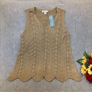 NWT - Coldwater Creek Beige Textured Sweater Knit Top